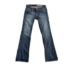 DKNY Jeans Women's Dark Wash Bootcut Denim Jeans‎ Embellished Pockets Size 26R